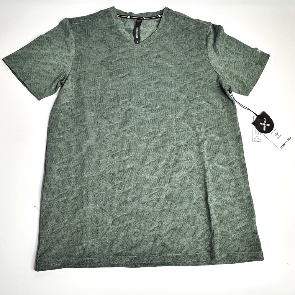 NEW Kenneth Cole Green Gray Short Sleeve Tee T-Shirt Mens Small Original $49